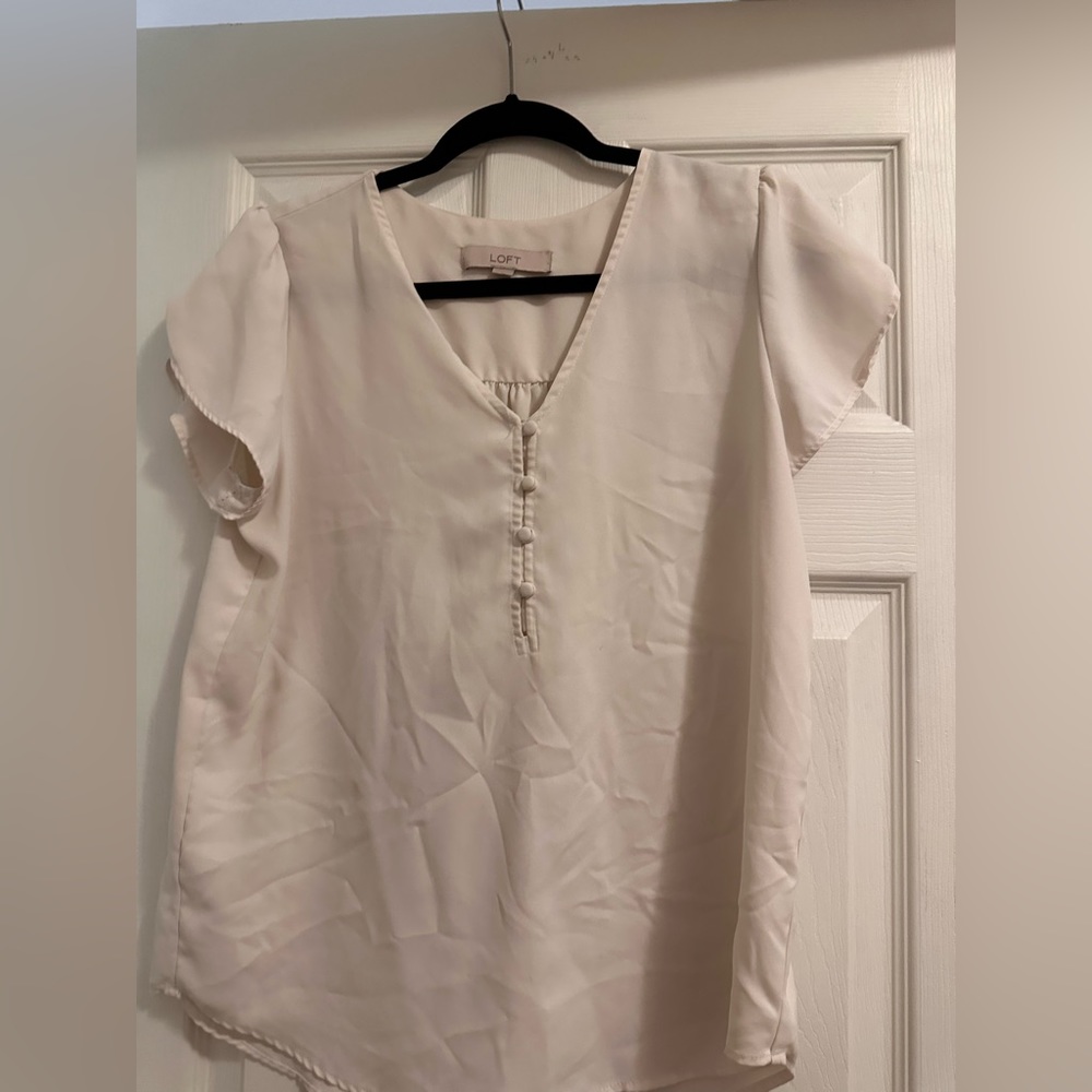LOFT- white blouse- size S